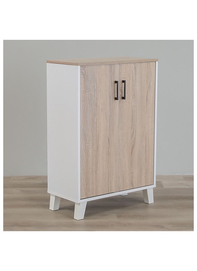 DANUBE HOME Prima 2 Door Shoe Cabinet Modern Design Wooden Furniture Shoe Organiser For Entryway Hallway Made in Malaysia Shoe Rack L 60 x W 30 x H 88 cm White/Sonoma Oak  - Image 5