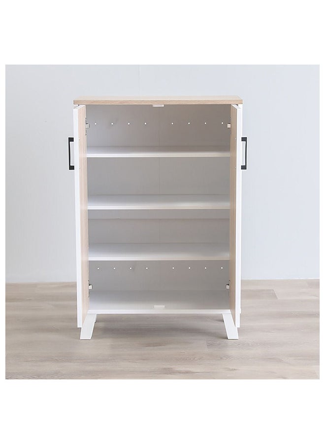 Prima 2 Door Shoe Cabinet Modern Design Wooden Furniture Shoe Organiser For Entryway Hallway Made in Malaysia Shoe Rack L 60 x W 30 x H 88 cm White/Sonoma Oak
