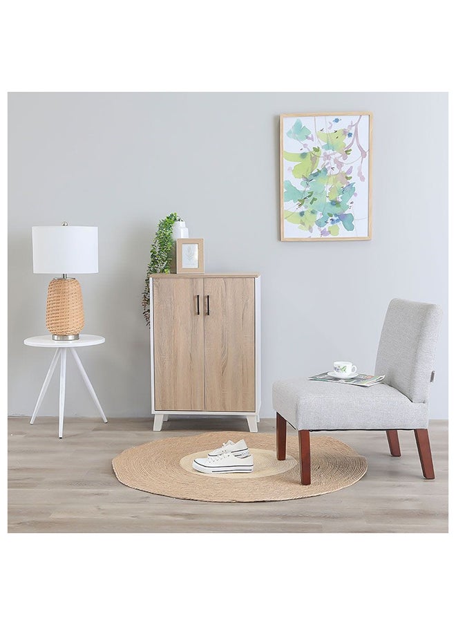 DANUBE HOME Prima 2 Door Shoe Cabinet Modern Design Wooden Furniture Shoe Organiser For Entryway Hallway Made in Malaysia Shoe Rack L 60 x W 30 x H 88 cm White/Sonoma Oak  - Image 1