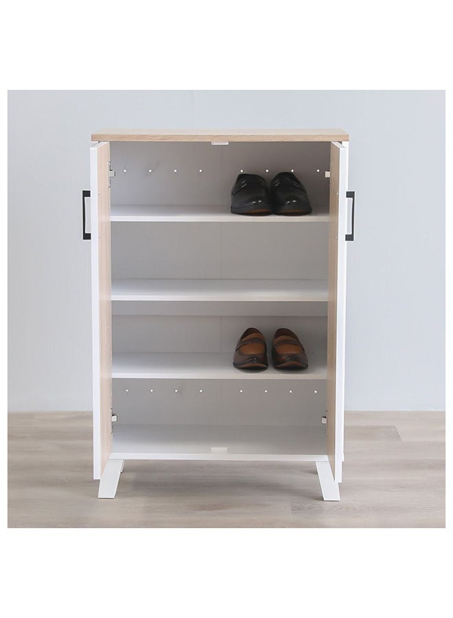Prima 2 Door Shoe Cabinet Modern Design Wooden Furniture Shoe Organiser For Entryway Hallway Made in Malaysia Shoe Rack L 60 x W 30 x H 88 cm White/Sonoma Oak