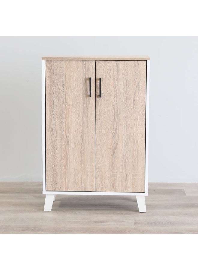 DANUBE HOME Prima 2 Door Shoe Cabinet Modern Design Wooden Furniture Shoe Organiser For Entryway Hallway Made in Malaysia Shoe Rack L 60 x W 30 x H 88 cm White/Sonoma Oak - Image 3