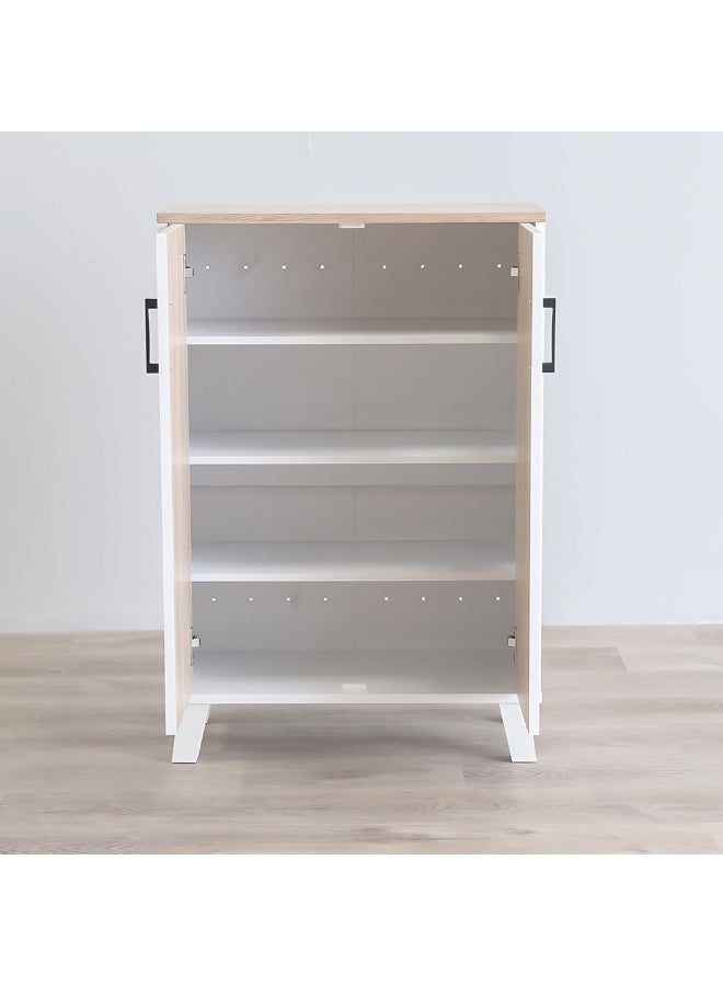 DANUBE HOME Prima 2 Door Shoe Cabinet Modern Design Wooden Furniture Shoe Organiser For Entryway Hallway Made in Malaysia Shoe Rack L 60 x W 30 x H 88 cm White/Sonoma Oak - Image 5