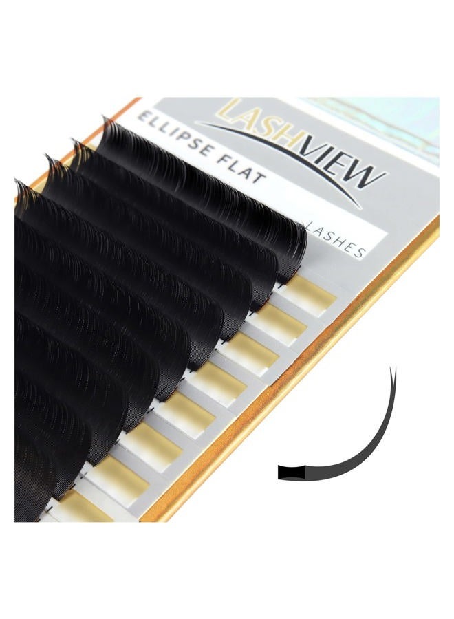 LASHVIEW Ellipse Eyelash Extensions 0.15mm D Curl 8-15mm Mix Flat Eyelash Extension Light Lashes Individual Eyelashes Black Mink False Lashes Mink Lashes Extensions Salon Use - Image 1