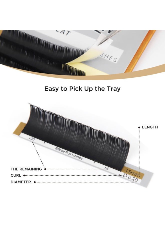 LASHVIEW Ellipse Eyelash Extensions 0.15mm D Curl 8-15mm Mix Flat Eyelash Extension Light Lashes Individual Eyelashes Black Mink False Lashes Mink Lashes Extensions Salon Use - Image 5