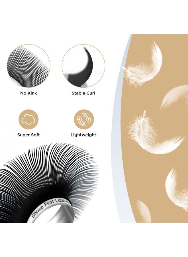 LASHVIEW Ellipse Eyelash Extensions 0.15mm D Curl 8-15mm Mix Flat Eyelash Extension Light Lashes Individual Eyelashes Black Mink False Lashes Mink Lashes Extensions Salon Use - Image 2