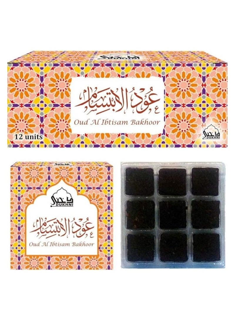 Dukhni Oud Al Ibtisam Bakhoor Celebration Pack (12 units of 9 pcs each)