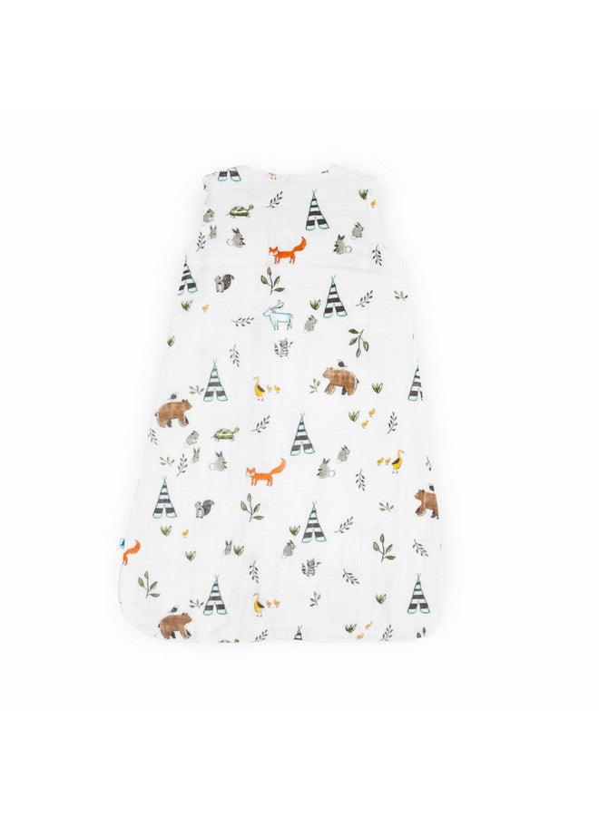 Little Unicorn 12-18 Month Premium Muslin Sleep Sack 1.1 TOG | Soft & Breathable Muslin Cotton for safer sleep | 2 way zipper (Forest Friends) - Image 3