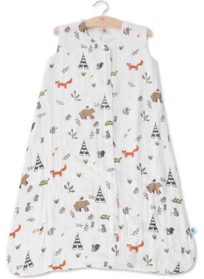 Little Unicorn 12-18 Month Premium Muslin Sleep Sack 1.1 TOG | Soft & Breathable Muslin Cotton for safer sleep | 2 way zipper (Forest Friends) - Image 4