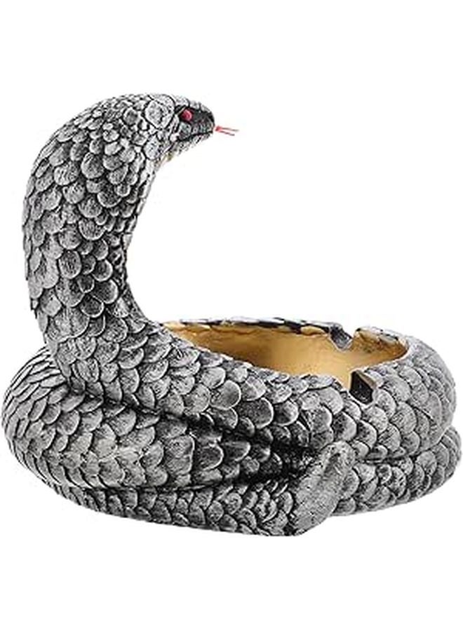 صينية سجائر راتنجية على شكل كوبرا كلاسيكية، لاستخدامها في الداخل أو الخارج، لتزيين الشرفة أو المنزل - Image 1