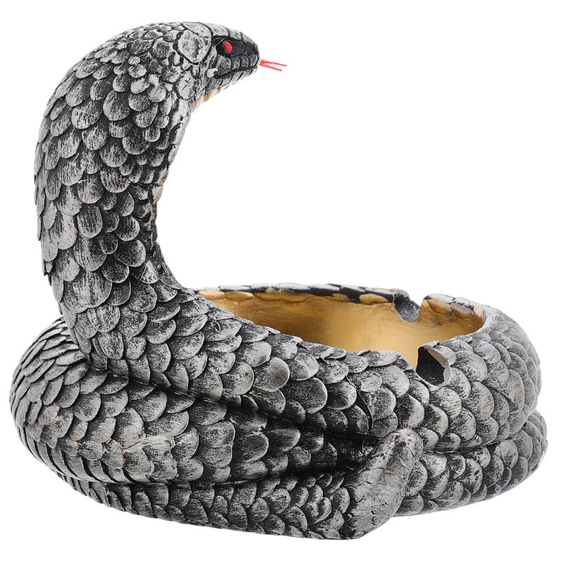 صينية سجائر راتنجية على شكل كوبرا كلاسيكية، لاستخدامها في الداخل أو الخارج، لتزيين الشرفة أو المنزل - Image 2