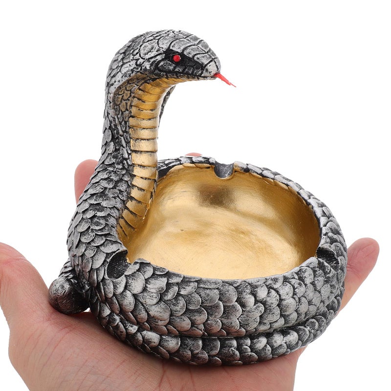 صينية سجائر راتنجية على شكل كوبرا كلاسيكية، لاستخدامها في الداخل أو الخارج، لتزيين الشرفة أو المنزل - Image 4
