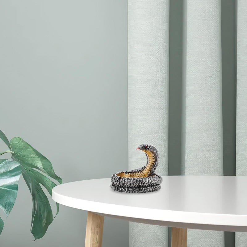 صينية سجائر راتنجية على شكل كوبرا كلاسيكية، لاستخدامها في الداخل أو الخارج، لتزيين الشرفة أو المنزل - Image 5