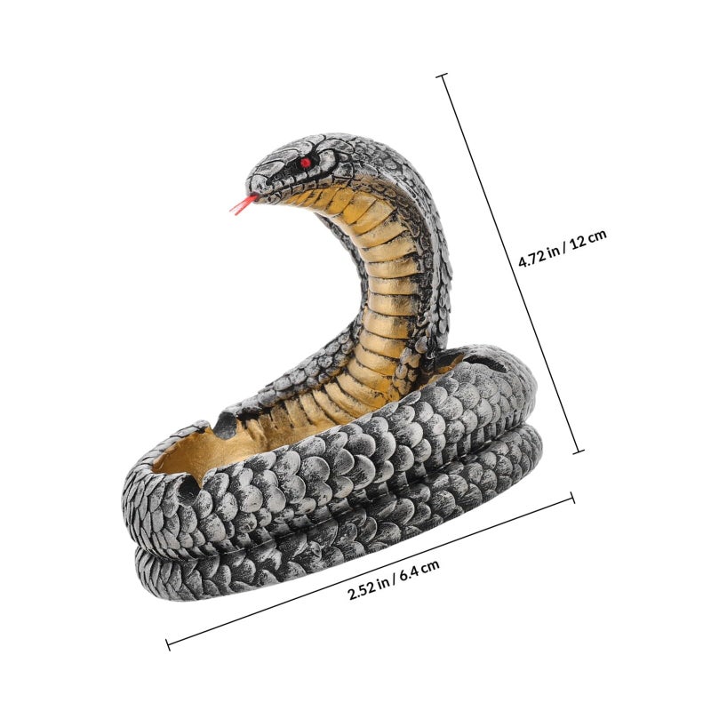 صينية سجائر راتنجية على شكل كوبرا كلاسيكية، لاستخدامها في الداخل أو الخارج، لتزيين الشرفة أو المنزل - Image 3