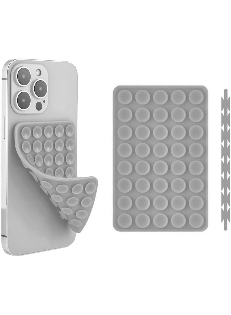 ACLIX Silicone Phone Sticky Grip, Adhesive Mount, for Smartphones, Hands-Free Phone Suction, Mobile Mirror Holder for Selfies and Videos | Grey - Image 1