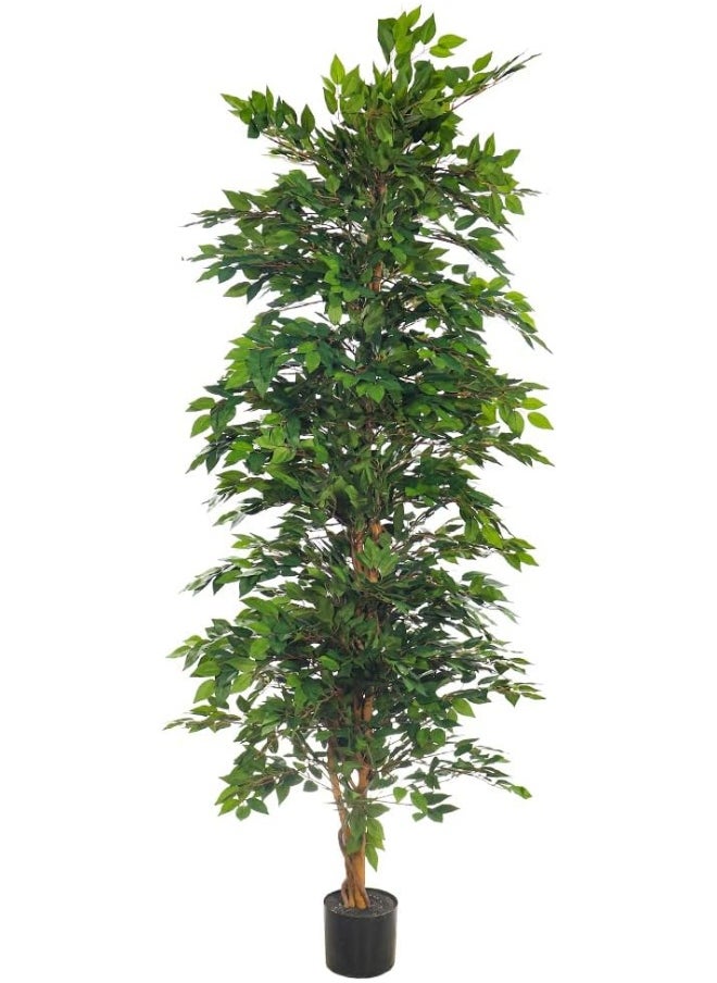 Yatai - YATAI DECOR Nearly Natural Artificial Ficus Plant Ficus Tree Fake Plant with Plastic Pot & Moss Grass for Home Garden Decoration – Fake Tree – Artificial Plants (190 Cm) - Image 1