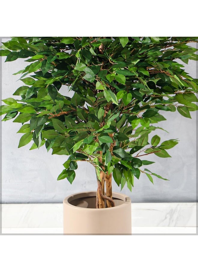 Yatai - YATAI DECOR Nearly Natural Artificial Ficus Plant Ficus Tree Fake Plant with Plastic Pot & Moss Grass for Home Garden Decoration – Fake Tree – Artificial Plants (190 Cm) - Image 1