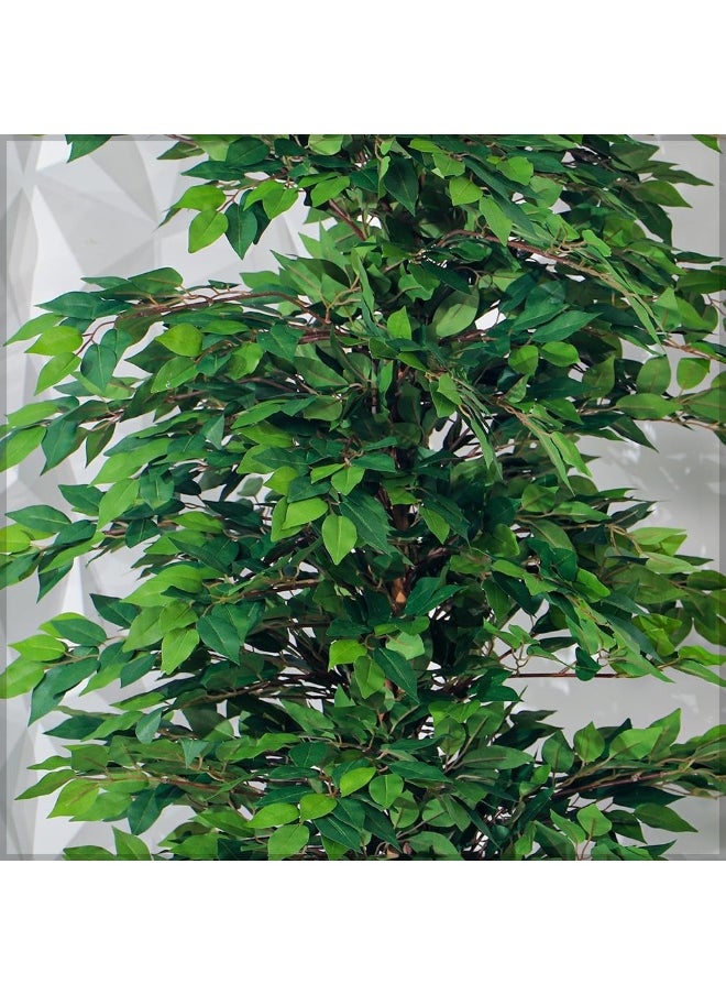 Yatai - YATAI DECOR Nearly Natural Artificial Ficus Plant Ficus Tree Fake Plant with Plastic Pot & Moss Grass for Home Garden Decoration – Fake Tree – Artificial Plants (190 Cm) - Image 1