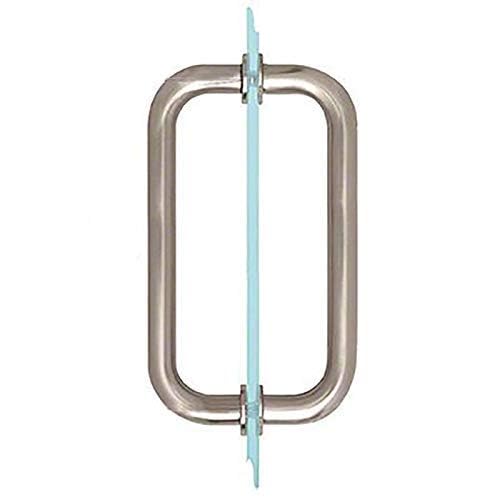 Dynasty Hardware 8" Back to Back Tubular Shower Door Pull for Frameless Shower Doors, Satin Nickel, with Trim Washers - Image 2