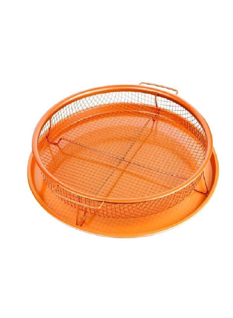 Multiuse Non Stick Oven Copper Crisper Baking Sheet Air Fryer Deluxe Chef Pan Sheet For Chips French Fries 360° - Image 1