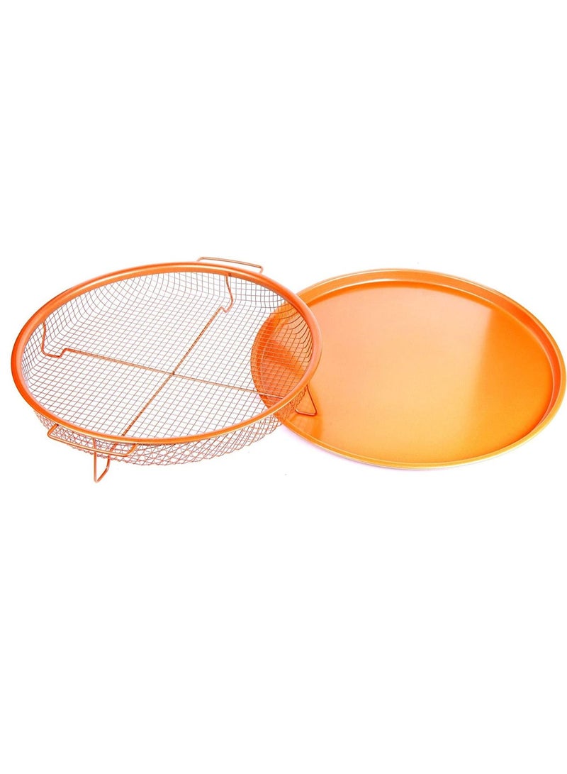 Multiuse Non Stick Oven Copper Crisper Baking Sheet Air Fryer Deluxe Chef Pan Sheet For Chips French Fries 360° - Image 2