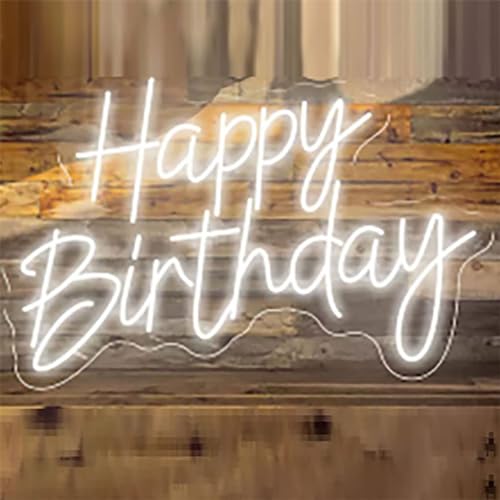 HFHungkeong LED Happy Birthday Neon Night Light for Wall Decor Art Wall Sconce Dimmable Neon Happy Birthday Sign for Birthday Party Home Decor, Bars, Christmas Celebration Occasions USB Powered 5V - Image 5