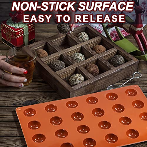 Zeinwap Mini 24-Cavity Semi Sphere Silicone Chocolate Mould Non-Stick, Half Sphere Silicone Baking Molds for Making Jelly, Chocolates and Cake - Image 2