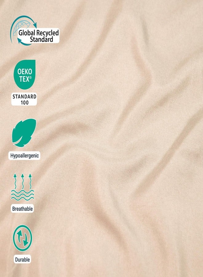ZPECC أغطية وسائد ZPECC، مقاس قياسي، طقم من 4 قطع، 20×26 بوصة، أغطية وسائد بإغلاق ظرفي، أغطية ناعمة سادة من الألياف الدقيقة المصقولة، مضادة للحساسية وجيدة التهوية، بيج - Image 3