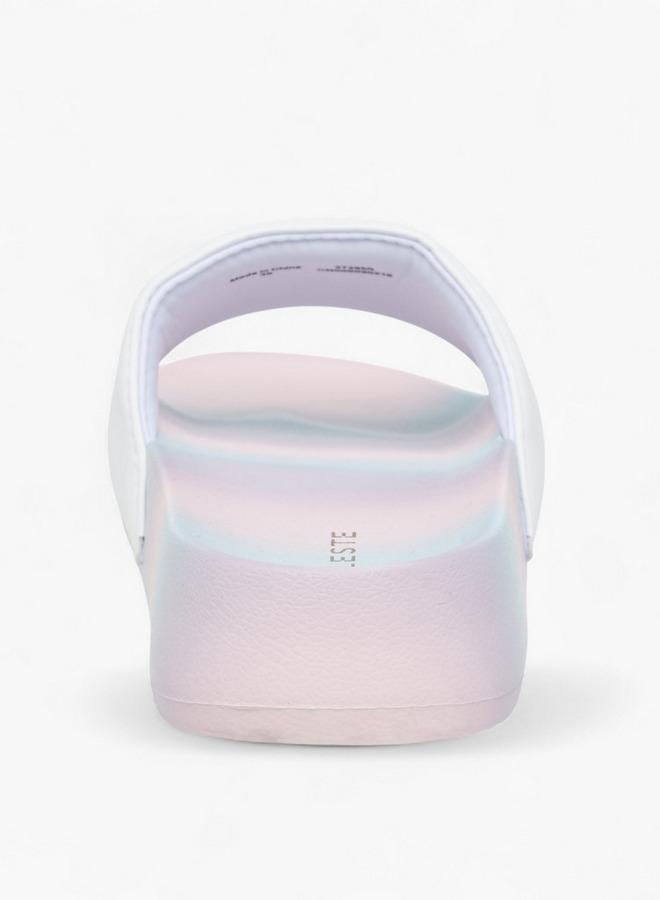 Celeste Women Slogan Print Slides - Image 4