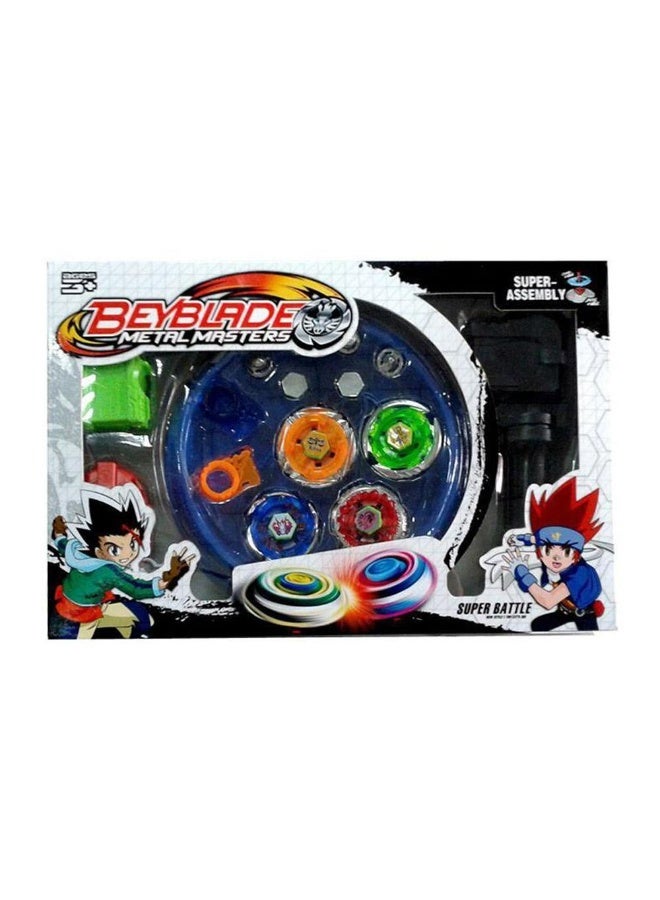 BeyBlade 4 Pcs Gyro Battling Top Burst Blade Gyro Toy Battle Launcher with Beyblade Samurai Launcher Handle (Red, Green, Yellow, Orange, Purple and Blue) - Image 1