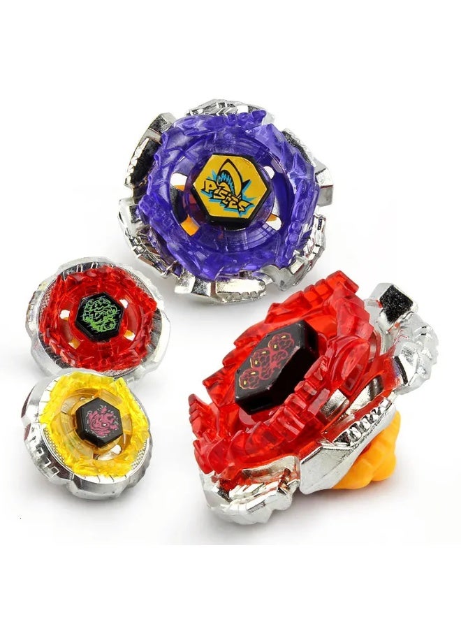 BeyBlade 4 Pcs Gyro Battling Top Burst Blade Gyro Toy Battle Launcher with Beyblade Samurai Launcher Handle (Red, Green, Yellow, Orange, Purple and Blue) - Image 2