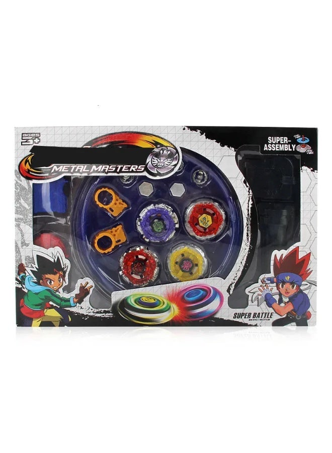 BeyBlade 4 Pcs Gyro Battling Top Burst Blade Gyro Toy Battle Launcher with Beyblade Samurai Launcher Handle (Red, Green, Yellow, Orange, Purple and Blue) - Image 4