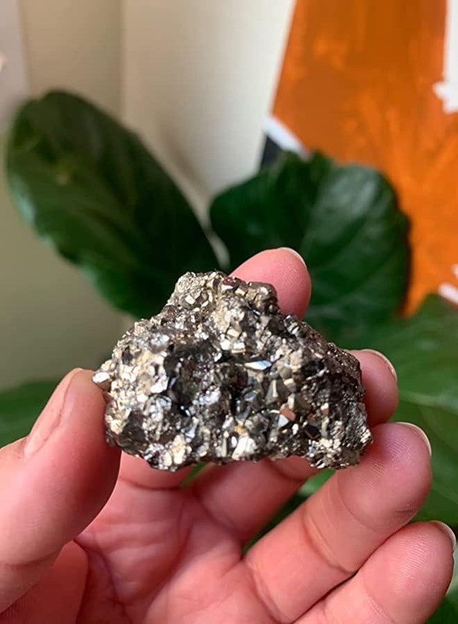 SAINTIMO ® Certified Original Pyrite Stone Cluster - With Natural, Energized Golden Pyrite Ring for Healing, Willpower, Money manifestation, Vastu, and Business - 50 to 90 GM - Image 5