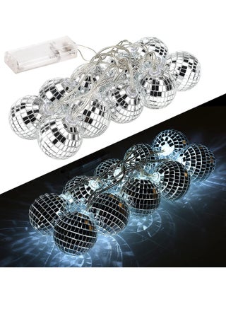 Mirror Ball String Lights with Remote Control - Decorative Light for Indoor/Outdoor Party, Patio, Yard, Garden, Bedroom (White) - pzsku/Z8226C2EA5FE1168748DEZ/45/_/1721829052/760220a1-9bb5-4dea-886c-5601b429624a
