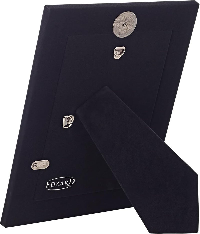 Edzard إطار صور إدزارد فانو بحجم 13 × 18 سم أنيق مطلي بالفضة مقاوم للتشوه مع ظهر مخملي يشمل 2 معلاق - Image 2