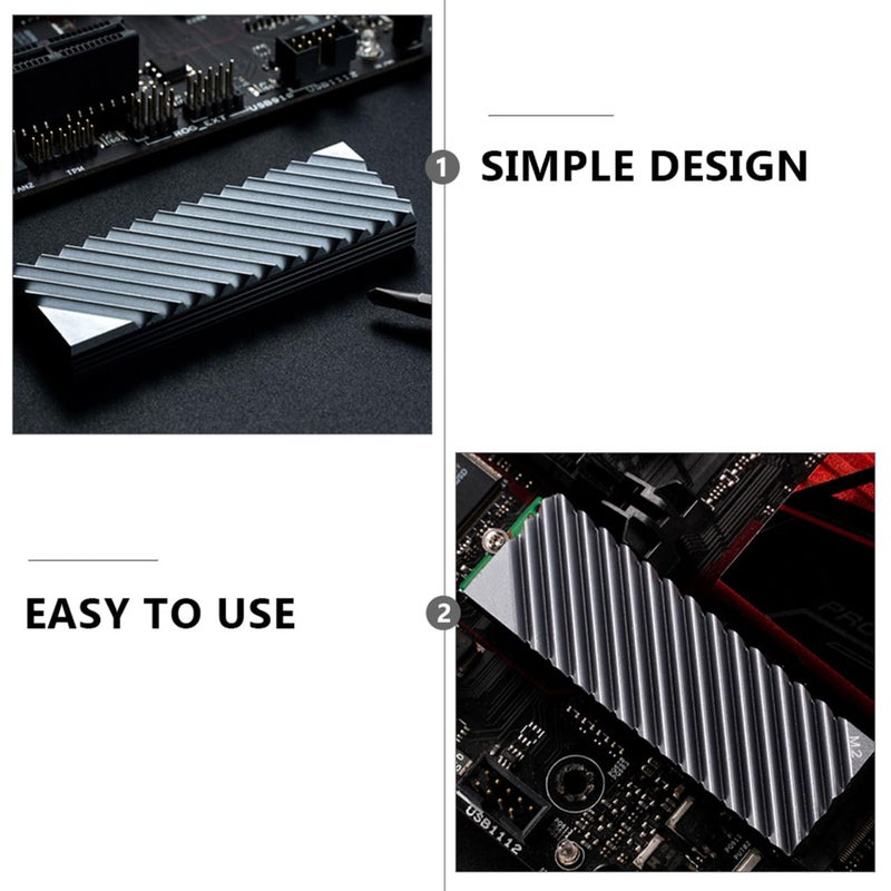 رقيقة 3 مم الألومنيوم M 2 SSD مبرد للتبريد NVMe كمبيوتر محطة عمل ألعاب رمادي - Image 4