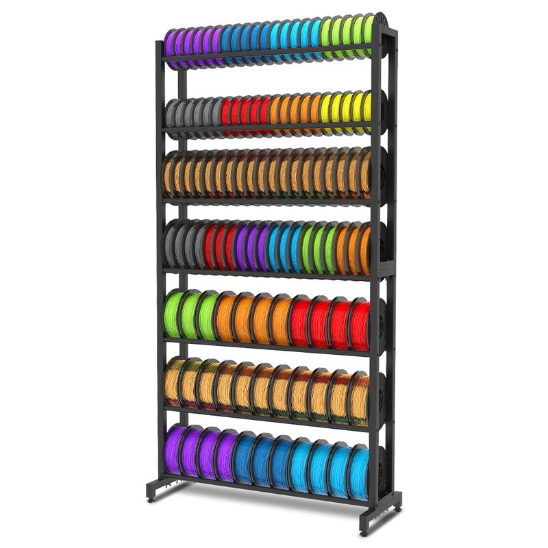 gostle 3D Printer Filament Storage Rack, Heavy-Duty 7-Tier Organizer for 3D Printing Spools, Large Capacity Holder for 3D Printing Rolls - Image 1