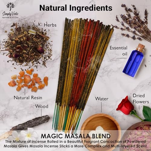 Simply Vedic 7 Chakra Incense Sticks, Aromatic Bliss for Balance & Healing| Handcrafted 140 Sticks with Pure Natural Scents to Align Energy Centers, Aromatherapy, Meditation, Yoga, Promote Relaxation - Image 5