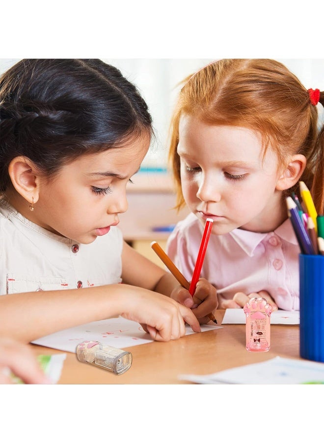 مبراة أقلام رصاص يدوية على شكل مخلب قطة لطيفة، قطعتان مع غطاء للمكتب والمنزل والمدرسة، باللونين الوردي والرمادي - Image 5