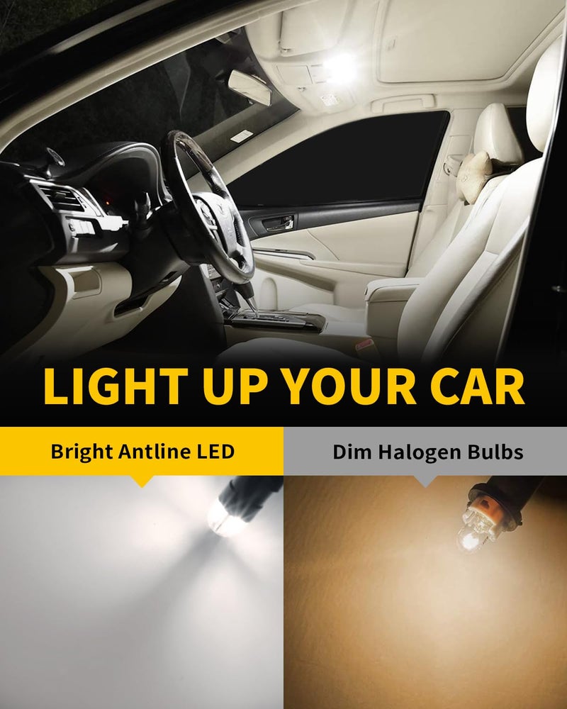 Antline BA9S BA9 1895 1891 53 57 47830 64111 3893 LED Bulb White, Super Bright Canbus Error Free 12 Volt Replacements for Interior Dome Map Lamp License Plate Glove Box Lights (Pack of 10) - Image 3