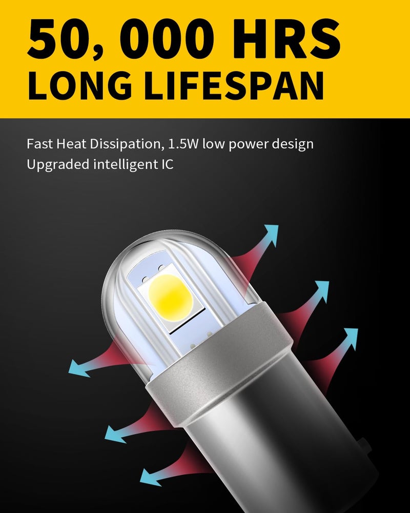 Antline BA9S BA9 1895 1891 53 57 47830 64111 3893 LED Bulb White, Super Bright Canbus Error Free 12 Volt Replacements for Interior Dome Map Lamp License Plate Glove Box Lights (Pack of 10) - Image 5