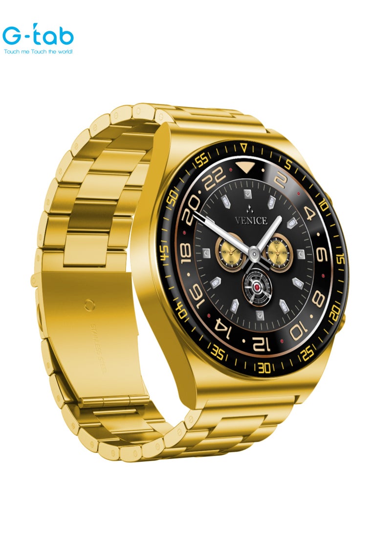 G-Tab - G-Tab GT3 Pro Golden Edition Smart watch, 1.39 Inches display, 128MB memory, 290mAh Battery, IP67 water proof, support calling, heart rate blood oxygen, calorie tracking, sports mode, etc. - Image 1