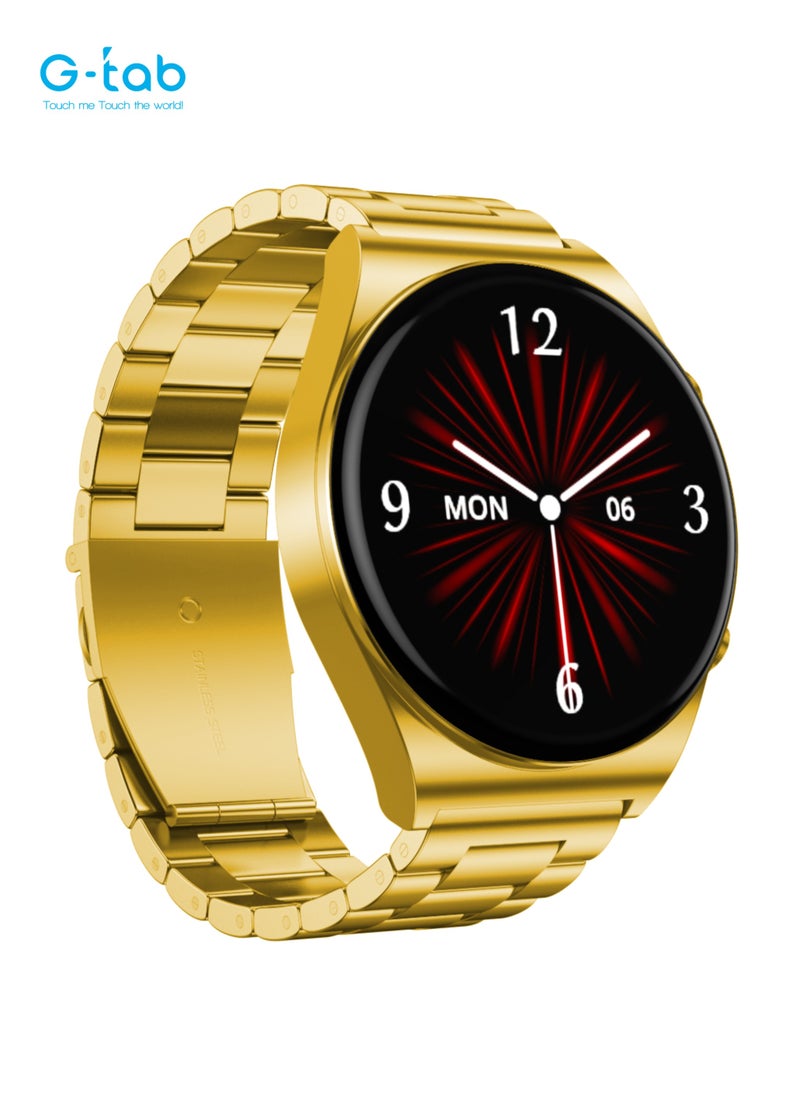 G-Tab - G-Tab GT3 Pro Golden Edition Smart watch, 1.39 Inches display, 128MB memory, 290mAh Battery, IP67 water proof, support calling, heart rate blood oxygen, calorie tracking, sports mode, etc. - Image 1