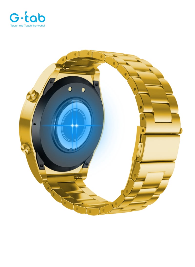 G-Tab - G-Tab GT3 Pro Golden Edition Smart watch, 1.39 Inches display, 128MB memory, 290mAh Battery, IP67 water proof, support calling, heart rate blood oxygen, calorie tracking, sports mode, etc. - Image 1