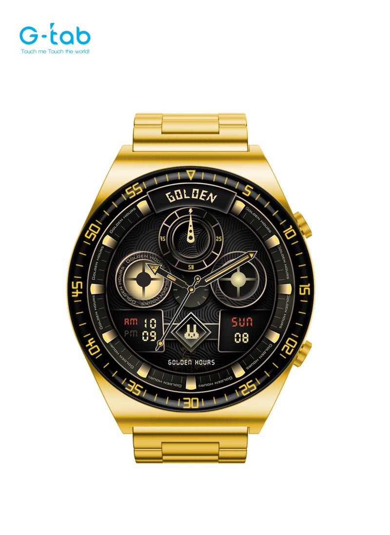 G-Tab - G-Tab GT3 Pro Golden Edition Smart watch, 1.39 Inches display, 128MB memory, 290mAh Battery, IP67 water proof, support calling, heart rate blood oxygen, calorie tracking, sports mode, etc. - Image 1