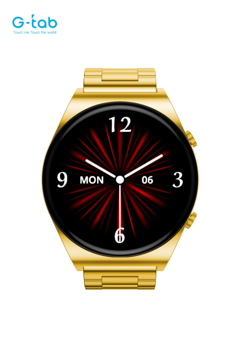 G-Tab - G-Tab GT3 Pro Golden Edition Smart watch, 1.39 Inches display, 128MB memory, 290mAh Battery, IP67 water proof, support calling, heart rate blood oxygen, calorie tracking, sports mode, etc. - Image 1