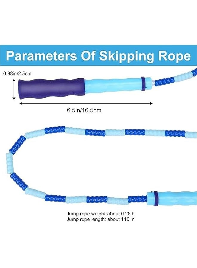 TRASSLE 4Pcs Kid's Hoops and Jump Ropes, Segmented Soft Beaded Rope and Weighted Detachable Exercise Hoop, Size Adjustable for Kids and Adults,Kids Hula Rings for Sports, Exercise, Playing - Image 5