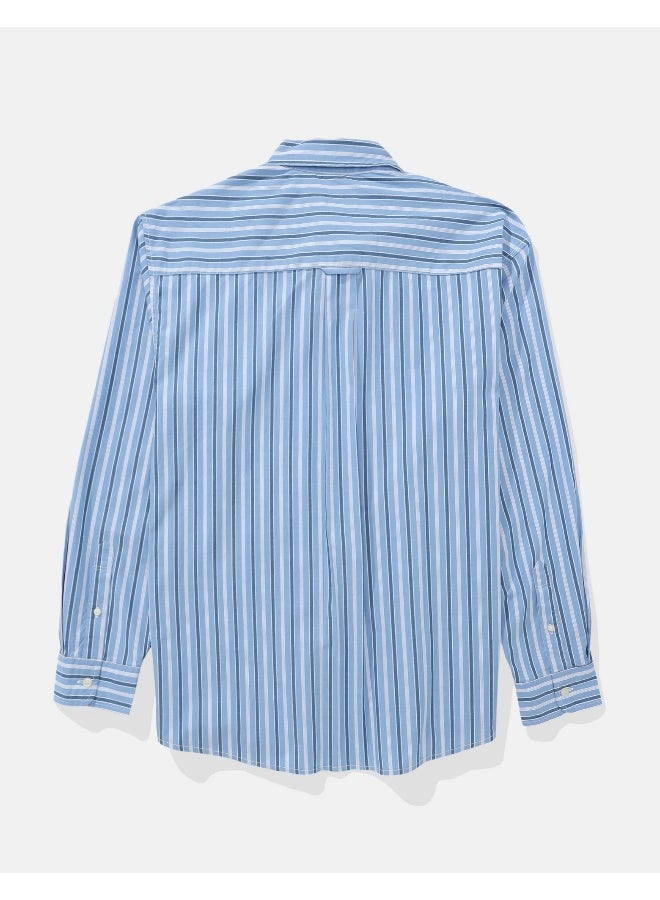 American Eagle AE Everyday Poplin Striped Button-Up Shirt  - Image 3