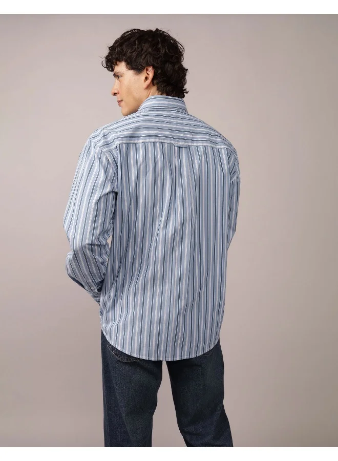 American Eagle AE Everyday Poplin Striped Button-Up Shirt