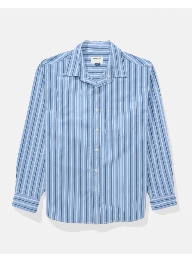 American Eagle AE Everyday Poplin Striped Button-Up Shirt  - Image 4