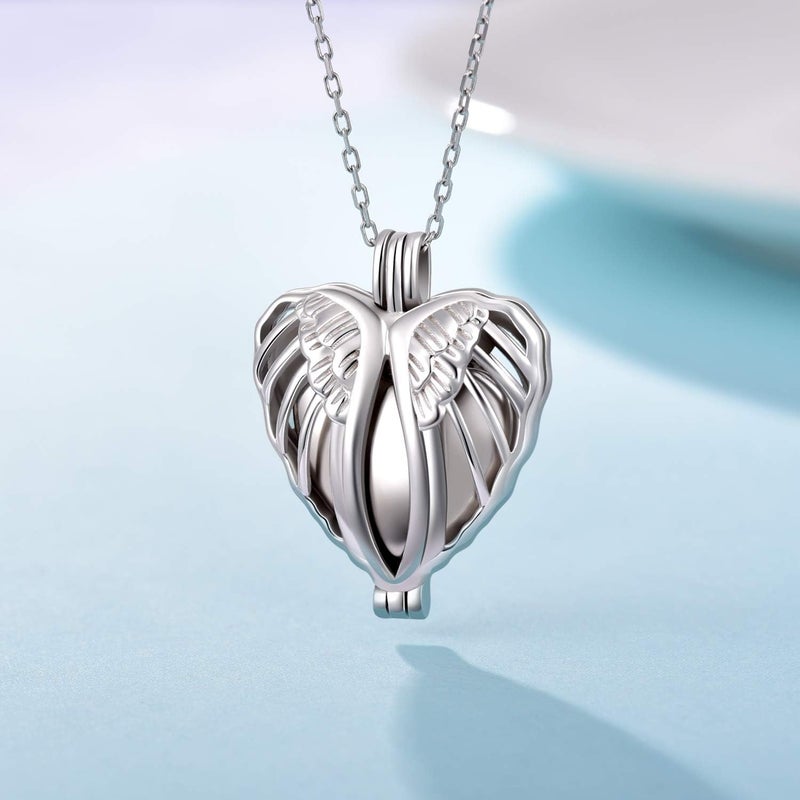 ACJNA 925 Sterling Silver Angel Wings Memorial Urn Locket Necklace for Ashes Jewelry Cremation Necklaces - Image 5